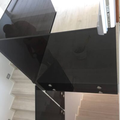 parapetto scala in vetro