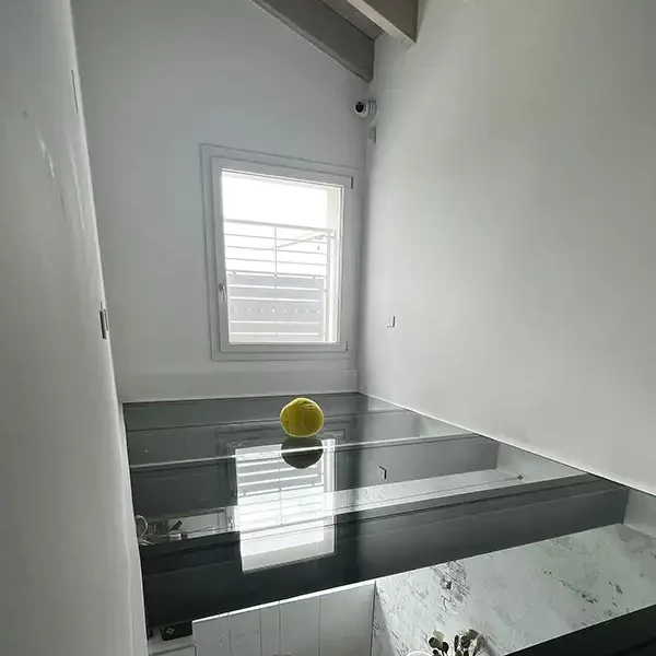 soppalco moderno vetro calpestabile